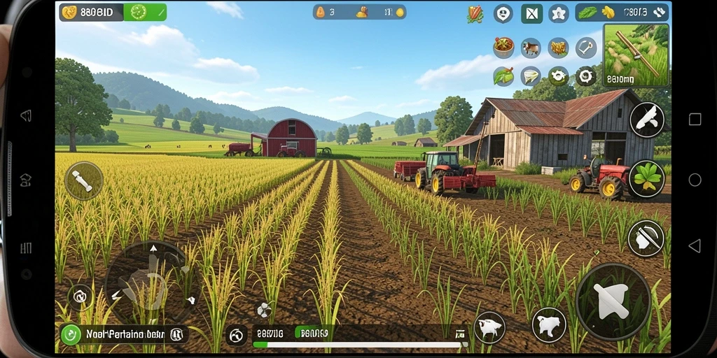 Screenshot utama menampilkan aktivitas berkebun di 88ID dengan grafik yang colorful.
