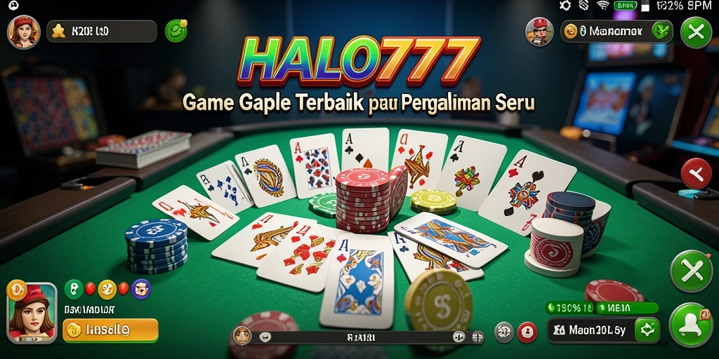 Tampilan menarik dari gameplay HALO777 dalam permainan Gaple.