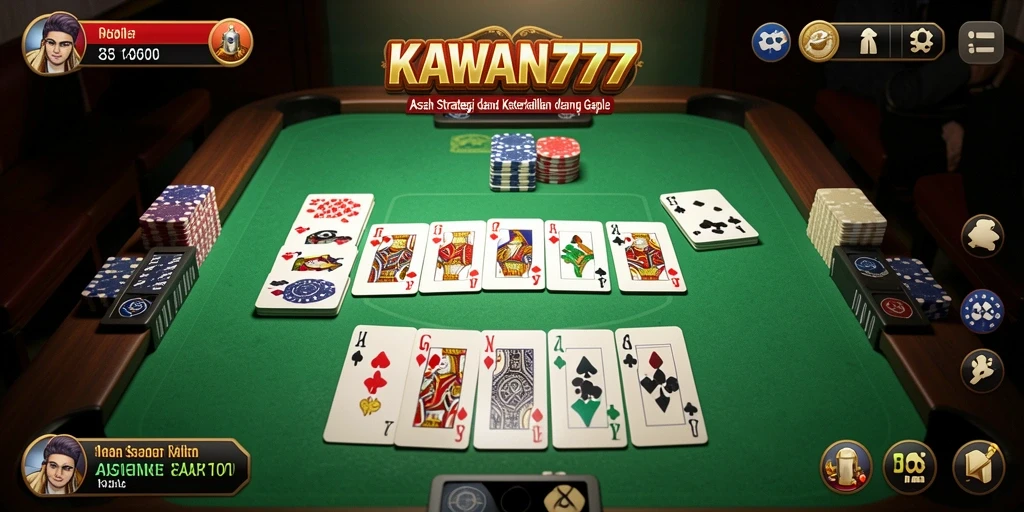 Tampilan utama gameplay Gaple yang menarik dan interaktif.