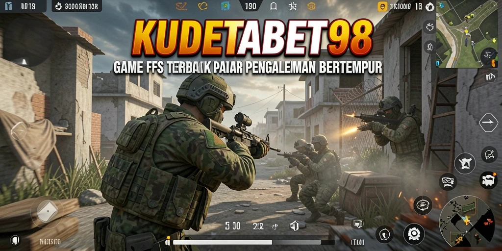 Tampilan gameplay mendebarkan dalam KUDETABET98 dengan aksi tembak-menembak.