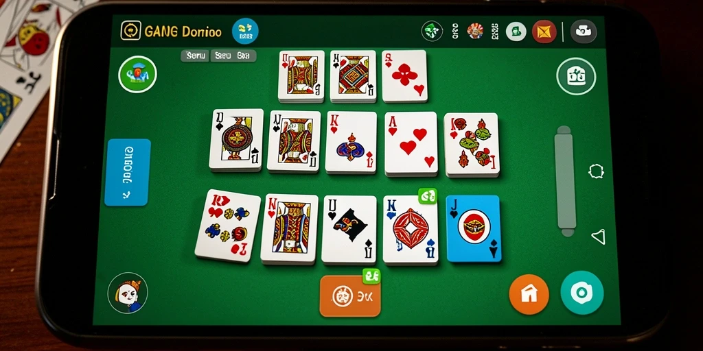 Menampilkan gameplay seru dalam permainan Domino dengan teman-teman.